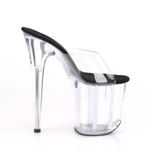 FLAMINGO-801 8" Heel Clear and Black Pole Dancing Platforms