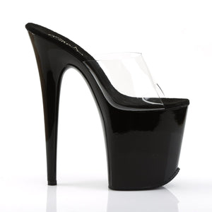 FLAMINGO-801 8" Heel Clear and Black Pole Dancing Platforms