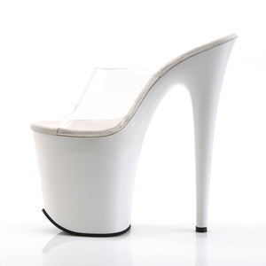 FLAMINGO-801 8" Heel Clear and White Pole Dancing Platforms