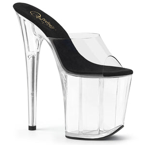 FLAMINGO-801 8" Heel Clear and Black Pole Dancing Platforms