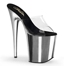 Load image into Gallery viewer, FLAMINGO-801 8&quot; Heel ClearSilver Chrome Pole Dancing Shoes