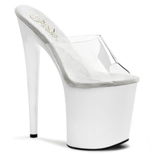 Load image into Gallery viewer, FLAMINGO-801 8&quot; Heel Clear and White Pole Dancing Platforms