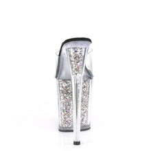 Load image into Gallery viewer, FLAMINGO-801CG 8&quot; Heel Clear Silver Glitter Strippers Shoes