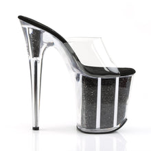 Load image into Gallery viewer, FLAMINGO-801G 8 Inch Heel ClearBlack Glitter Strippers Shoes