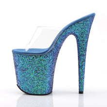 Load image into Gallery viewer, FLAMINGO-801LG 8&quot; Heel Transparent Blue Glitter Sexy Shoes