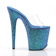 Load image into Gallery viewer, FLAMINGO-801LG 8&quot; Heel Transparent Blue Glitter Sexy Shoes