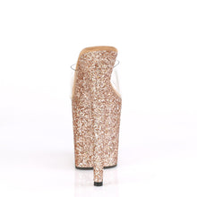 Load image into Gallery viewer, FLAMINGO-801LG 8&quot; Heel Clear Rose Gold Glitter Sexy Shoes