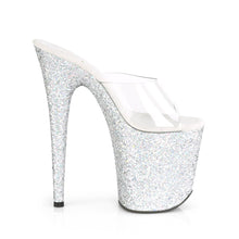 Load image into Gallery viewer, FLAMINGO-801LG 8&quot; Heel Clear Silver Glitter Strippers Shoes