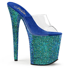 Load image into Gallery viewer, FLAMINGO-801LG 8&quot; Heel Transparent Blue Glitter Sexy Shoes