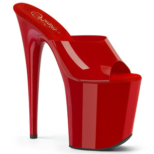 FLAMINGO-801N Pleaser 8 Inch Heel Red Pole Dancing Platforms