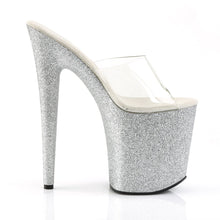 Load image into Gallery viewer, FLAMINGO-801SDG Pleaser 8&quot; Heel Clear Silver Glitter Shoes