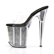 Load image into Gallery viewer, FLAMINGO-801SRS 8&quot; Heel Clear Black with Bling Sexy Shoes