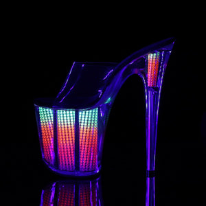 FLAMINGO-801SRS 8" Heel Clear Neon Rhinestones Sexy Shoes