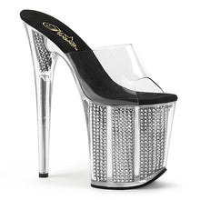 Load image into Gallery viewer, FLAMINGO-801SRS 8&quot; Heel Clear Black with Bling Sexy Shoes