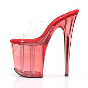 FLAMINGO-801T 8" Clear and Red Tinted Pole Dancer Platforms