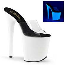 Load image into Gallery viewer, FLAMINGO-801UV 8&quot; Heel Clear Neon White Pole Dancer Shoes