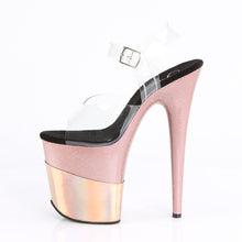 Load image into Gallery viewer, FLAMINGO-808-2HGM 8&quot; Heel Clear Rose Gold Glitter Shoes