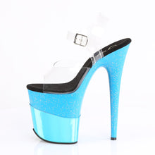 Load image into Gallery viewer, FLAMINGO-808-2HGM 8 Inch Heel Turquoise Glitter Sexy Shoes