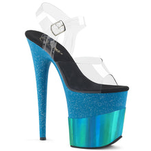 Load image into Gallery viewer, FLAMINGO-808-2HGM 8 Inch Heel Turquoise Glitter Sexy Shoes