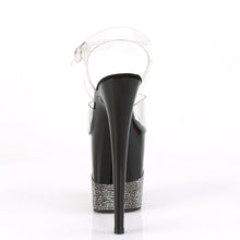 Load image into Gallery viewer, FLAMINGO-808-3 8&quot; Heel Clear Black Pewter Bling Sexy Shoes