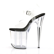 Load image into Gallery viewer, FLAMINGO-808 8&quot; Heel Clear and Black Pole Dancing Platforms