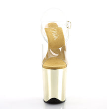 Load image into Gallery viewer, FLAMINGO-808 8&quot; Clear and Gold Chrome Pole Dancer Platforms