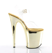 Load image into Gallery viewer, FLAMINGO-808 8&quot; Clear and Gold Chrome Pole Dancer Platforms