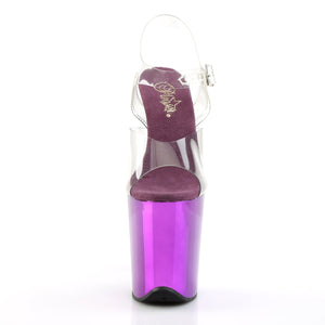 FLAMINGO-808 8 Inch Heel ClearPurple Chrome Strippers Shoes