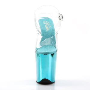 FLAMINGO-808 Pleaser 8" Heel Clear Turquoise Strippers Shoes