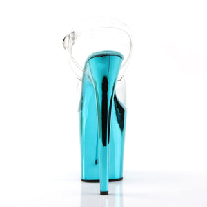 FLAMINGO-808 Pleaser 8" Heel Clear Turquoise Strippers Shoes