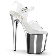 Load image into Gallery viewer, FLAMINGO-808 8&quot; Heel ClearSilver Chrome Pole Dancing Shoes