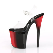 Load image into Gallery viewer, FLAMINGO-808BR 8&quot; Heel Clear/Red-Black Pole Dancer Platforms