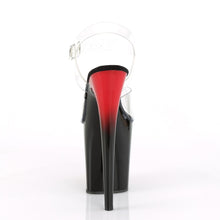 Load image into Gallery viewer, FLAMINGO-808BR 8&quot; Heel Clear/Red-Black Pole Dancer Platforms