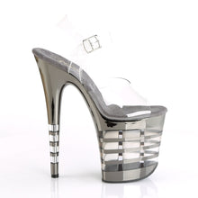 Load image into Gallery viewer, FLAMINGO-808CHLN Pleaser 8&quot; Heel Clear Pewter Stripper Shoes