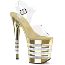 Load image into Gallery viewer, FLAMINGO-808CHLN 8&quot; Heel Clear Gold Chrome Strippers Shoes