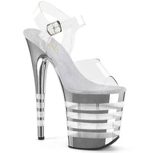 Load image into Gallery viewer, FLAMINGO-808CHLN Pleaser 8&quot; Heel Clear Silver Chrome Shoes