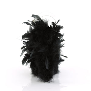 FLAMINGO-808F 8" Heel Clear Black Marabou Feather Sexy Shoes