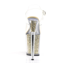 Load image into Gallery viewer, FLAMINGO-808G 8&quot; Heel ClearGold Glitter Pole Dancing Shoes