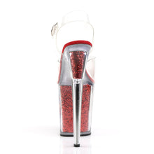 Load image into Gallery viewer, FLAMINGO-808G 8&quot; Heel Clear Red Glitter Pole Dance Platforms