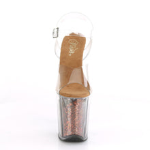 Load image into Gallery viewer, FLAMINGO-808GF 8&quot; Heel Clear Brown Glitter Strippers Shoes