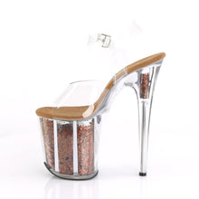 Load image into Gallery viewer, FLAMINGO-808GF 8&quot; Heel Clear Brown Glitter Strippers Shoes