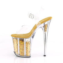 Load image into Gallery viewer, FLAMINGO-808GF 8 Inch Heel ClearGold Glitter Strippers Shoes