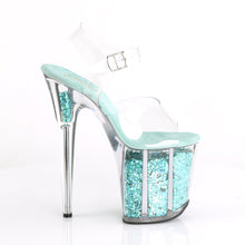 Load image into Gallery viewer, FLAMINGO-808GF 8&quot; Heel Clear Turquoise Glitter SexyShoes