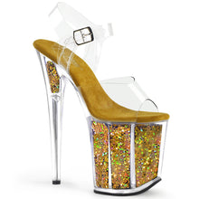 Load image into Gallery viewer, FLAMINGO-808GF 8 Inch Heel ClearGold Glitter Strippers Shoes