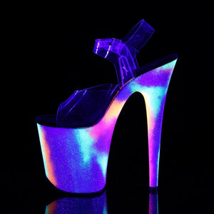 FLAMINGO-808GXY 8" Clear Neon Glitter Pole Dancer Platforms