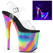 Load image into Gallery viewer, FLAMINGO-808GXY 8&quot; Clear Neon Glitter Pole Dancer Platforms