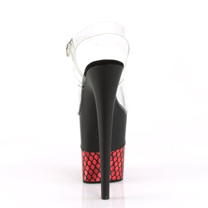 FLAMINGO-808HFN 8" Heel Clear Black Red Pole Dance Platforms