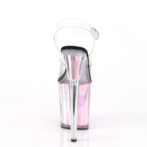 FLAMINGO-808HGI 8" Heel Clear Pink Hologram Stripper Shoes