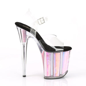 FLAMINGO-808HGI 8" Heel Clear Pink Hologram Stripper Shoes