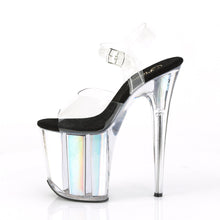 Load image into Gallery viewer, FLAMINGO-808HGI Pleaser 8&quot; Heel Clear Silver Hologram Shoes